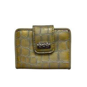 Brighton yellow shiny embossed leather mini wallet